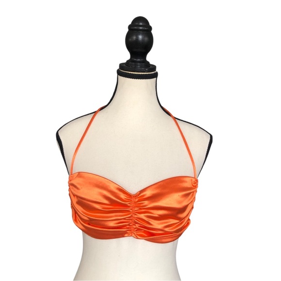 ☀️⛵️THATSSOFETCH ALANNAH CROP TOPS SATIN ORANGE🏖️🐠 - Picture 5 of 11